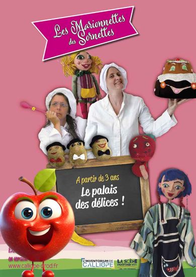 Marionnettes de fruits et légumes et 2 comédiennes